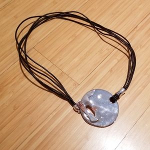 Robert Lee Morris Silver Disc Pendant Necklace